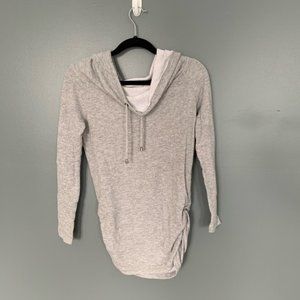 Derek Heart Cowl Ruched Sweatshirt Grey Small